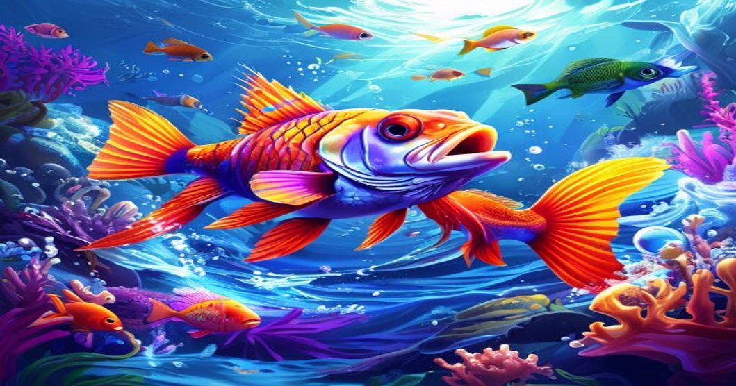Màn hình game bắn cá với nhiều loài cá và boss